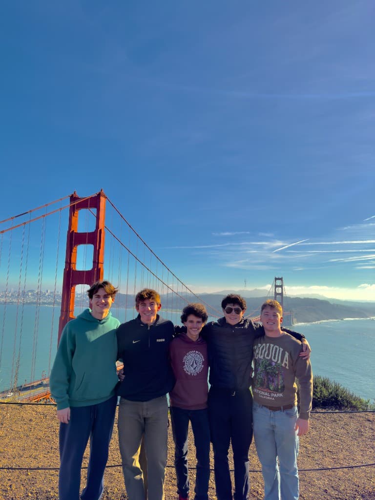 With friends at the Golden Gate Bridge